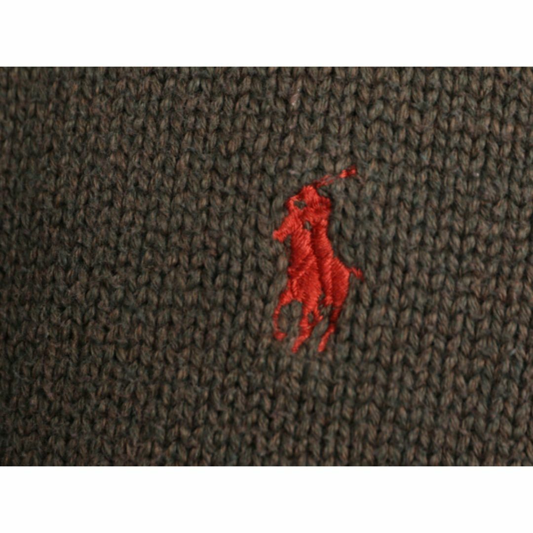 Ralph Lauren(ラルフローレン)の90s ポロ ラルフローレン コットン ニット セーター メンズ S / 90年代 オールド ポニー刺繍 ワンポイント クルーネック 長袖ニット カーキ メンズのトップス(ニット/セーター)の商品写真