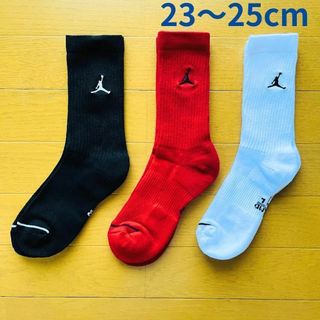 ナイキ(NIKE)のNIKE　ジョーダン　バスケット　ソックス　23～25cm　白黒赤　ジュニア(バスケットボール)