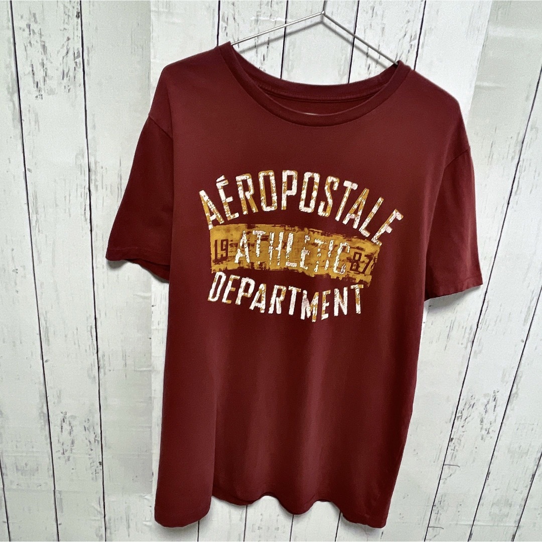 AEROPOSTALE(エアロポステール)のAEROPOSTALE 　Tシャツ　シングルステッチ　ワインレッド　USA古着 メンズのトップス(Tシャツ/カットソー(半袖/袖なし))の商品写真