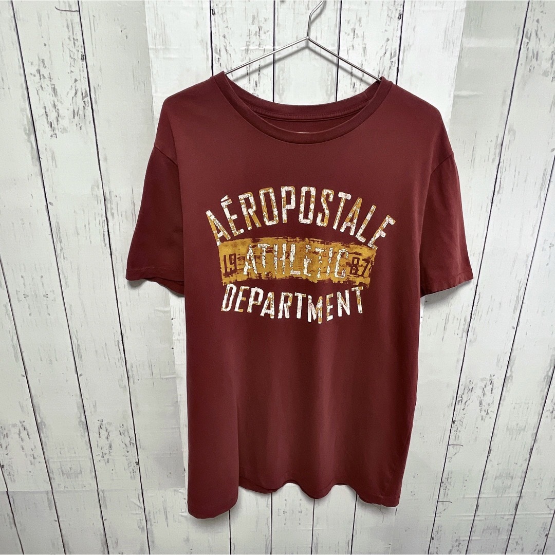 AEROPOSTALE(エアロポステール)のAEROPOSTALE 　Tシャツ　シングルステッチ　ワインレッド　USA古着 メンズのトップス(Tシャツ/カットソー(半袖/袖なし))の商品写真