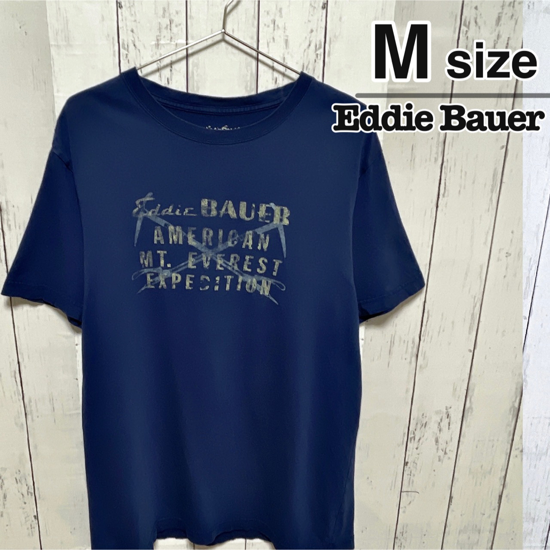Eddie Bauer - Eddie Bauer Tシャツ M ネイビー 紺 プリント ロゴ
