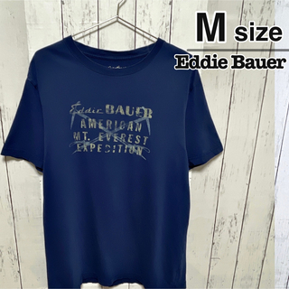 エディーバウアー(Eddie Bauer)のEddie Bauer 　Tシャツ　M　ネイビー　紺　プリント　ロゴ　コットン(Tシャツ/カットソー(半袖/袖なし))
