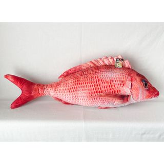 新品タグ付き◆鯛金ぬいぐるみ赤レッドBIGぬいぐるみ魚釣りプライズ大金ぬいぐるみ(ぬいぐるみ)