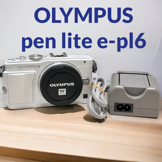 オリンパス(OLYMPUS)のolympus pen lite e-pl6  ホワイト　訳あり　バッテリー(ミラーレス一眼)