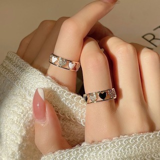 ♡売れてます♡レディース  指輪 リング  韓国 ハート ペア フリーサイズ(リング(指輪))