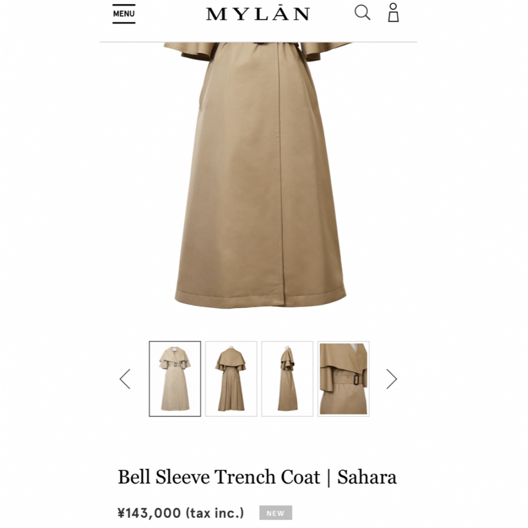 MYLAN♡トレンチコート♡Bell Sleeve Trench Coat レディースのジャケット/アウター(トレンチコート)の商品写真