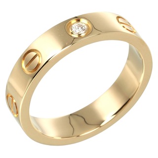 カルティエ(Cartier)の【CARTIER】カルティエ ミニラブ ウェディング K18イエローゴールド×1P ダイヤモンド 7号 約3.98g レディース リング・指輪(リング(指輪))