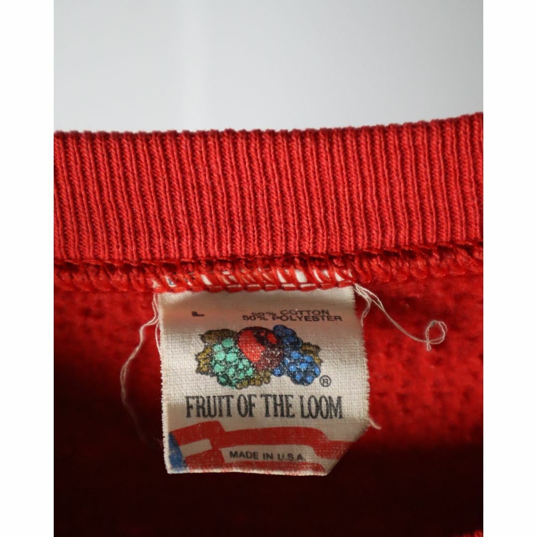 FRUIT OF THE LOOM(フルーツオブザルーム)の80s フルーツオブザルーム プリント ラグランスリーブ スウェット USA製 メンズのトップス(スウェット)の商品写真