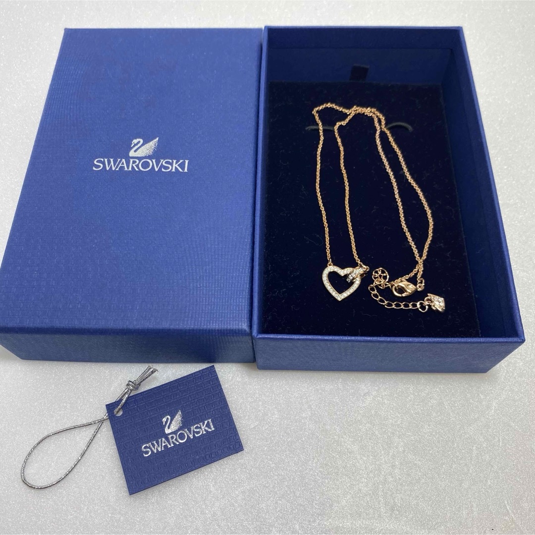 SWAROVSKI(スワロフスキー)のSWAROVSKI スワロフスキー ネックレス ハート ストーン 刻印 レディースのアクセサリー(ネックレス)の商品写真