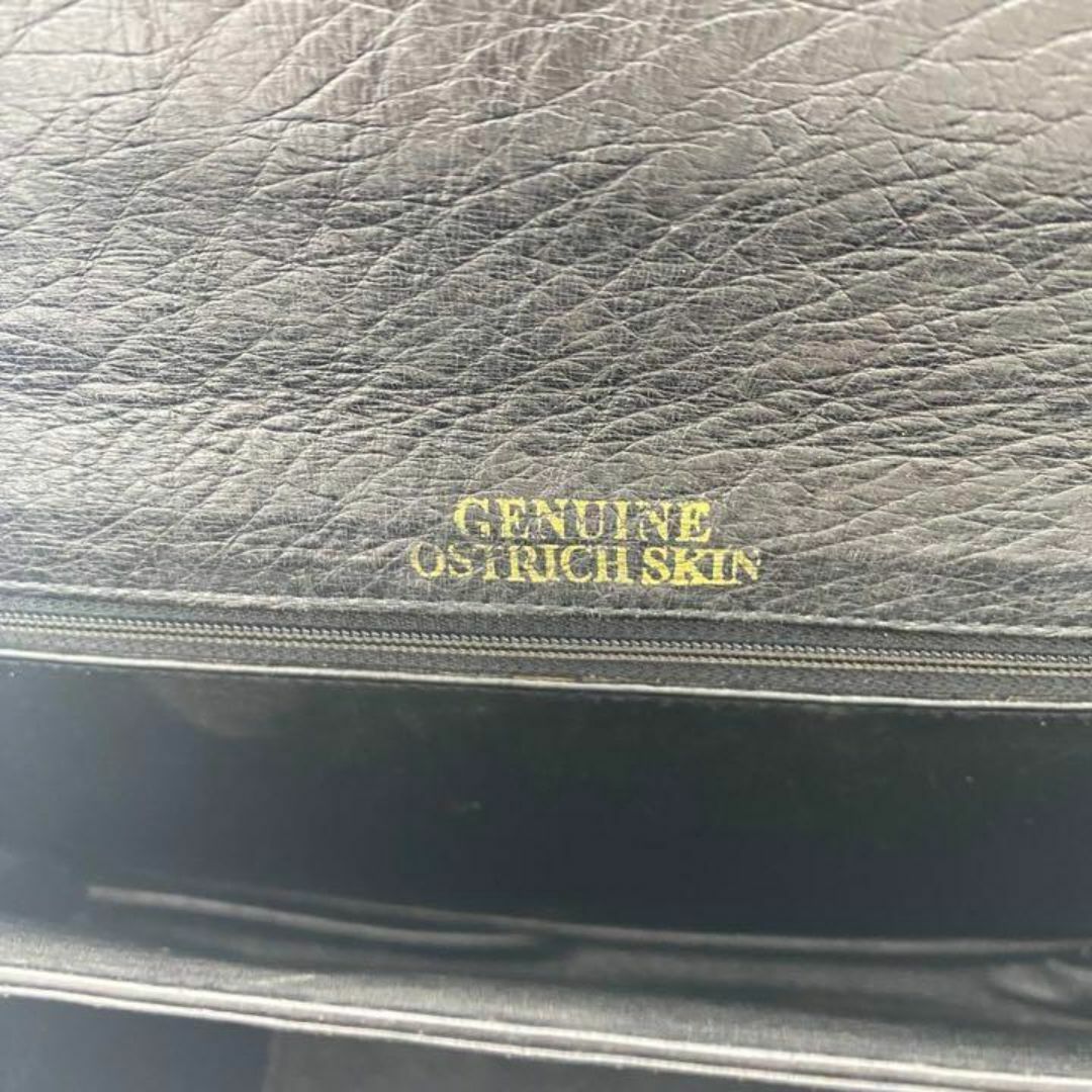 【美品】駝鳥　オーストリッチ　鍵　ブリーフケース　黒　ビジネス　書類　バッグ レディースのバッグ(ハンドバッグ)の商品写真
