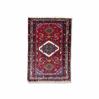 80 x 54cm　ペルシャ絨毯　トライバルラグ　手織り　バルーチ　トルクメン