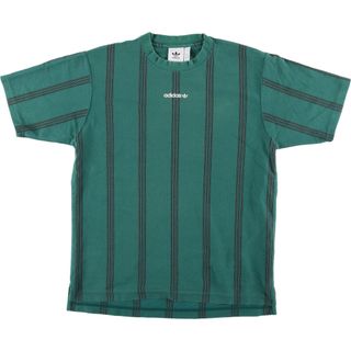 アディダス(adidas)の古着 アディダス adidas ストライプ柄 ロゴプリントTシャツ メンズL /eaa433329(Tシャツ/カットソー(半袖/袖なし))