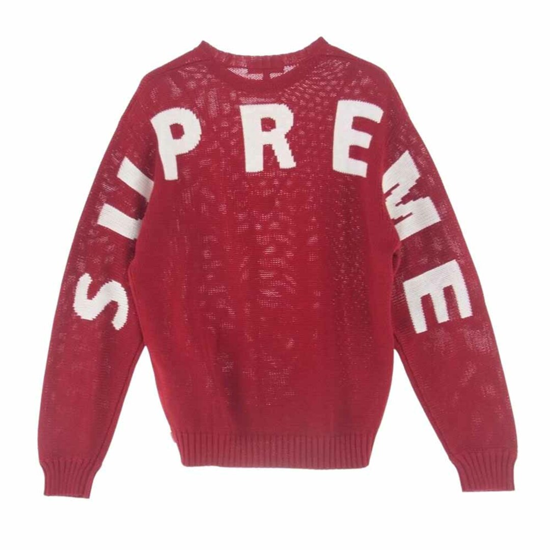 Supreme(シュプリーム)のSupreme シュプリーム ニット 20SS Back Logo Sweater バック ロゴ セーター コットン ニット レッド系 S【中古】 メンズのトップス(ニット/セーター)の商品写真