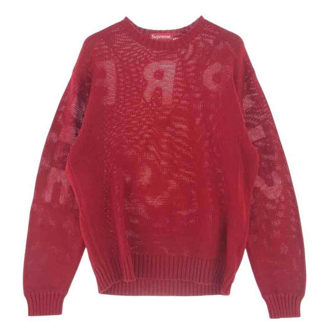 Supreme(シュプリーム)のSupreme シュプリーム ニット 20SS Back Logo Sweater バック ロゴ セーター コットン ニット レッド系 S【中古】 メンズのトップス(ニット/セーター)の商品写真