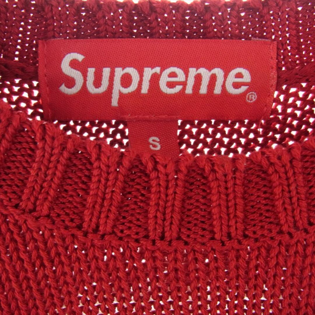 Supreme(シュプリーム)のSupreme シュプリーム ニット 20SS Back Logo Sweater バック ロゴ セーター コットン ニット レッド系 S【中古】 メンズのトップス(ニット/セーター)の商品写真