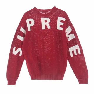 シュプリーム(Supreme)のSupreme シュプリーム ニット 20SS Back Logo Sweater バック ロゴ セーター コットン ニット レッド系 S【中古】(ニット/セーター)