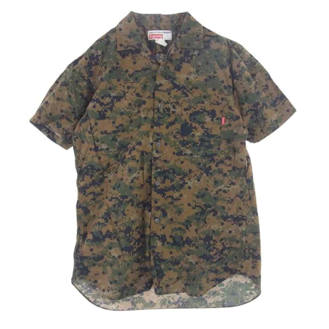 Supreme(シュプリーム)のSupreme シュプリーム 長袖シャツ 13SS × COMME des GARCONS SHIRT コムデギャルソンシャツ フランス製 Loop Collar S/S Shirts ウッドランドデジカモ 黒ドットオープンカラー 半袖 シャツ M【中古】 メンズのトップス(シャツ)の商品写真