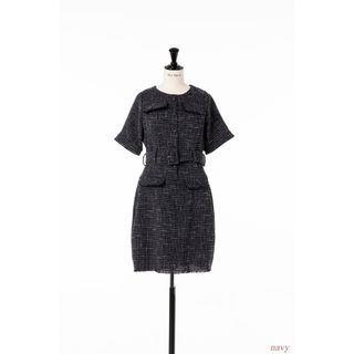 Herlipto Classic Tweed Mini Dress　ネイビー