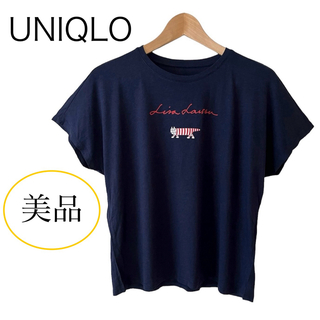 UNIQLO - 美品 ユニクロ リサラーソン ルームウェア 半袖 Tシャツ ネイビー