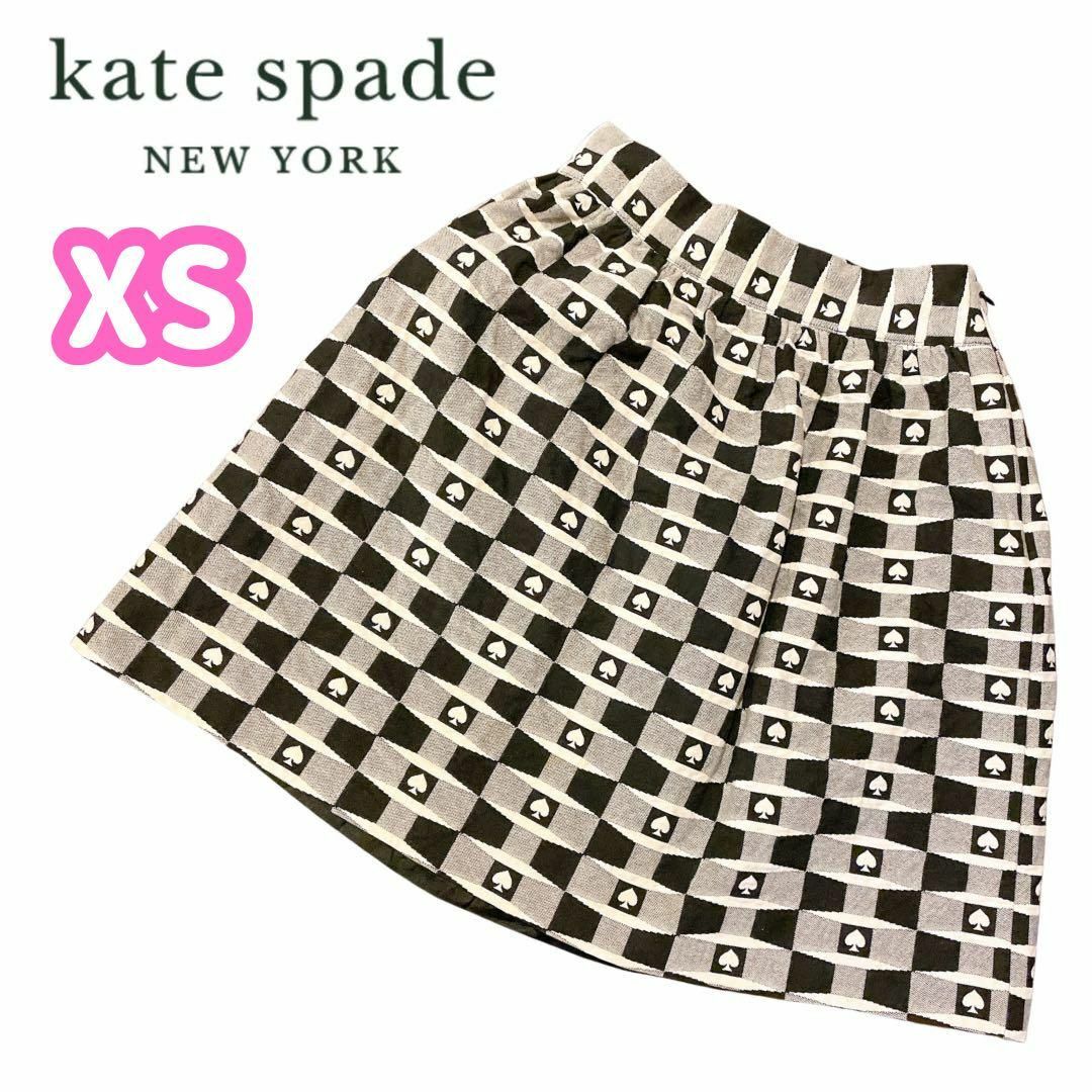 kate spade new york(ケイトスペードニューヨーク)の《263》 kate spade　スカート　XS　スペード総柄  膝丈 レディースのスカート(ひざ丈スカート)の商品写真