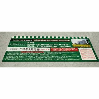 【限定値下げ】シャトレーゼホテルガトーキングダムサッポロ 1泊朝食付きペア宿泊券(宿泊券)