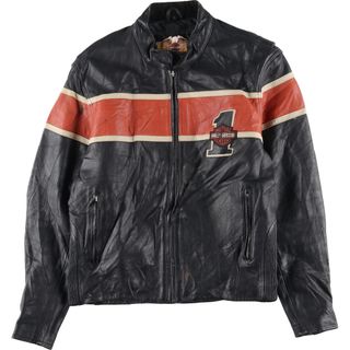 ハーレーダビッドソン(Harley Davidson)の古着 ハーレーダビッドソン Harley-Davidson シングルライダースジャケット メンズL /eaa428115(レザージャケット)