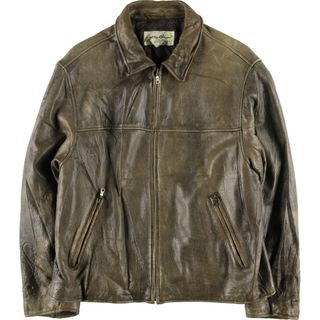 エディーバウアー(Eddie Bauer)の古着 00年代 エディーバウアー Eddie Bauer レザーブルゾンタイプ メンズM /eaa428542(レザージャケット)