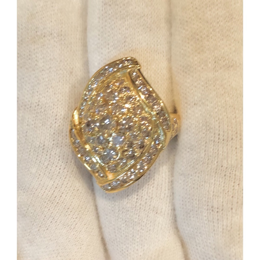 K18 天然ダイヤモンドデザインリング　12.86g 2.97ct レディースのアクセサリー(リング(指輪))の商品写真