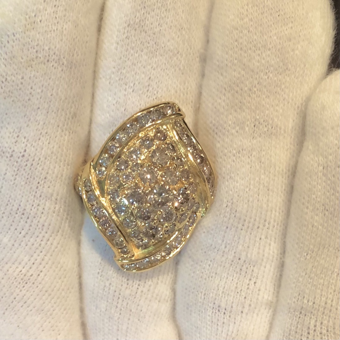 K18 天然ダイヤモンドデザインリング　12.86g 2.97ct レディースのアクセサリー(リング(指輪))の商品写真
