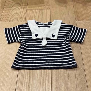 子ども服 半袖 ボーダー くま セーラー(Ｔシャツ)