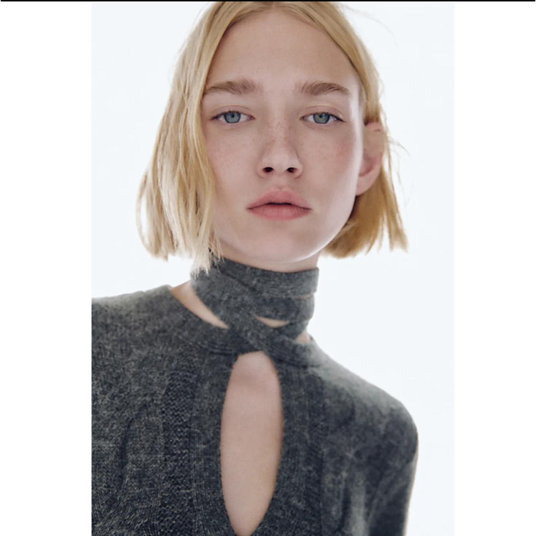 ZARA(ザラ)のZARA ケーブルニットワンピース レディースのワンピース(ミニワンピース)の商品写真