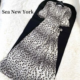 Sea New York - シーニューヨーク レオパード ヒョウ柄 カシュクール ラップ ワンピース リボン