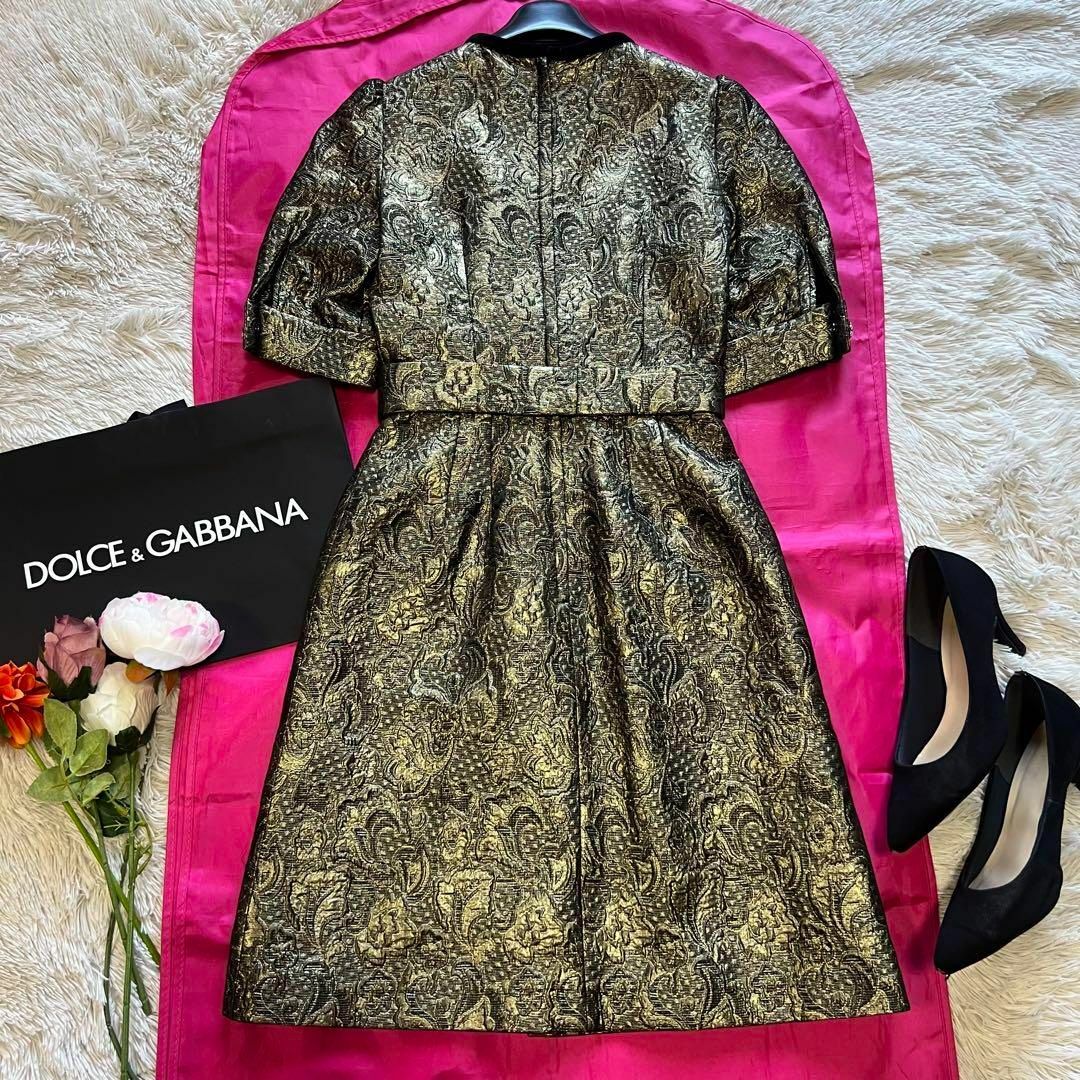 DOLCE&GABBANA(ドルチェアンドガッバーナ)の【未使用タグ付き】DOLCE&GABBANA ジャガードワンピース 半袖 36 レディースのワンピース(ひざ丈ワンピース)の商品写真