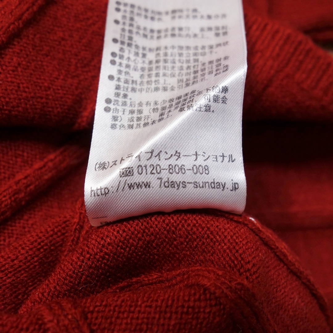 SEVENDAYS=SUNDAY(セブンデイズサンデイ)のMサイズ 長袖セーター セブンデイズサンデイ レディース 古着 赤 LH24 レディースのトップス(ニット/セーター)の商品写真