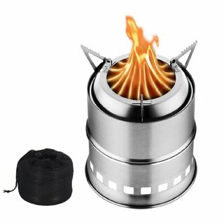 ウッドストーブ 中型 ソロストーブ 二次燃焼 キャンプストーブ 焚火台 ストーブ(調理器具)