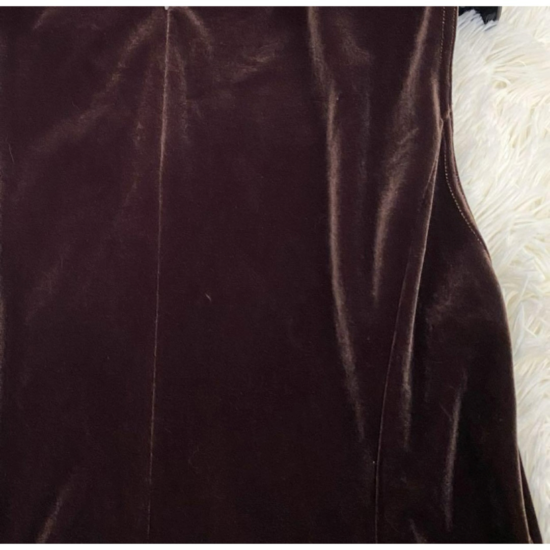 TOKUKO 1er VOL(トクコプルミエヴォル)のトクコプルミエヴォル ベロア タンク ロング ドレス ワンピース ブラウン 11 レディースのワンピース(ロングワンピース/マキシワンピース)の商品写真