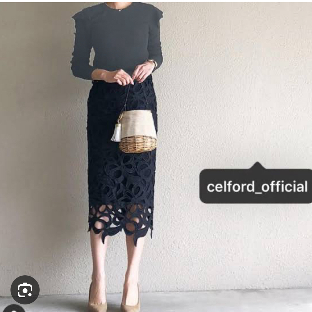 CELFORD(セルフォード)のセルフォード リボンレーススカート レディースのスカート(ひざ丈スカート)の商品写真