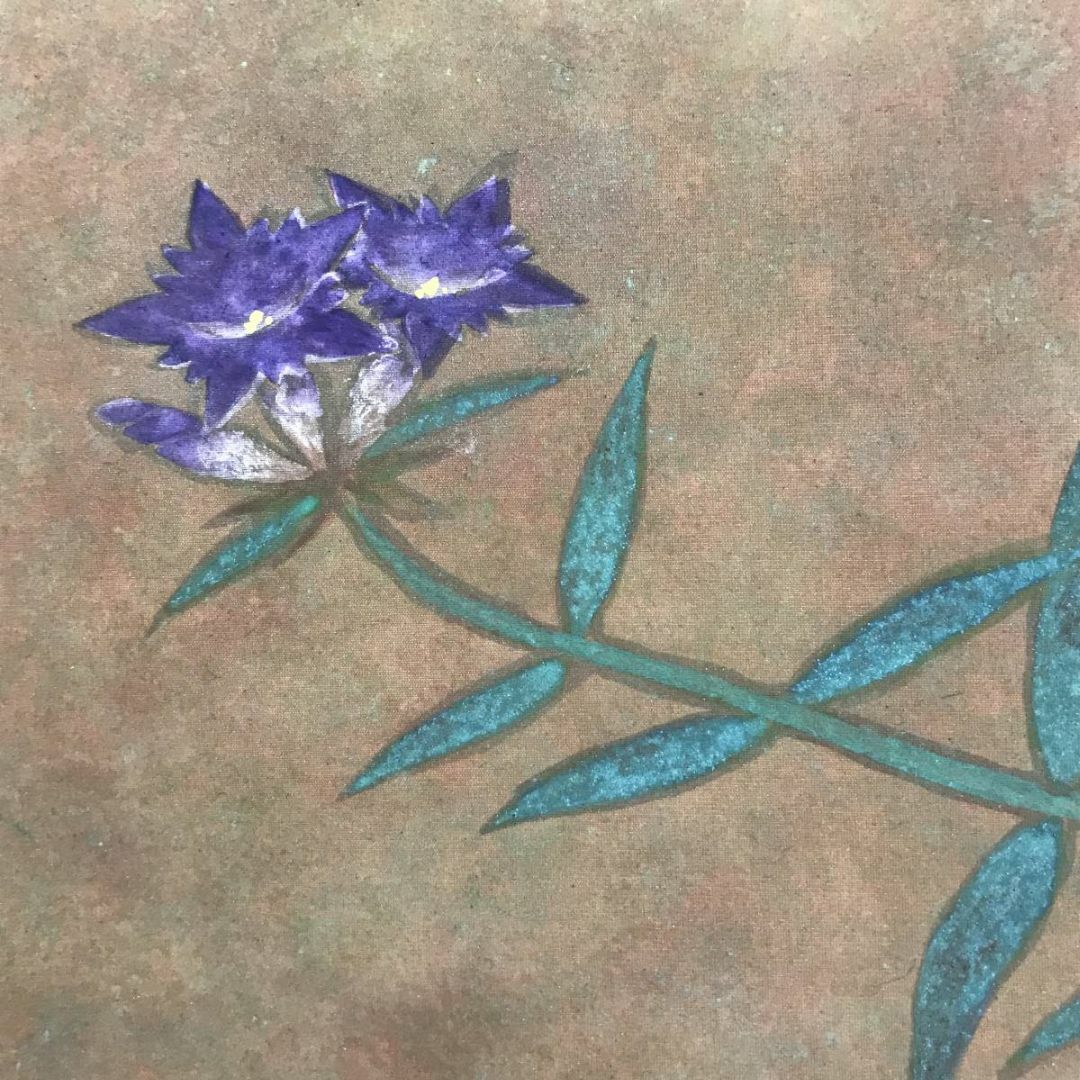 真作/小谷津任牛/鶉図/岩絵具/ウズラ図/花鳥図/掛軸☆宝船☆AD