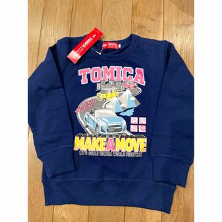 タカラトミー(Takara Tomy)の【新品未使用】トミカトレーナー薄手　120サイズ　ネイビー(Tシャツ/カットソー)