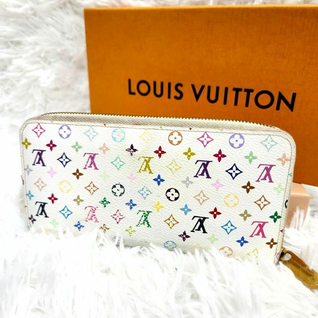 LOUIS VUITTON(ルイヴィトン)の⑳ルイヴィトン ジッピーウォレット モノグラム マルチカラー ホワイト レディースのファッション小物(財布)の商品写真