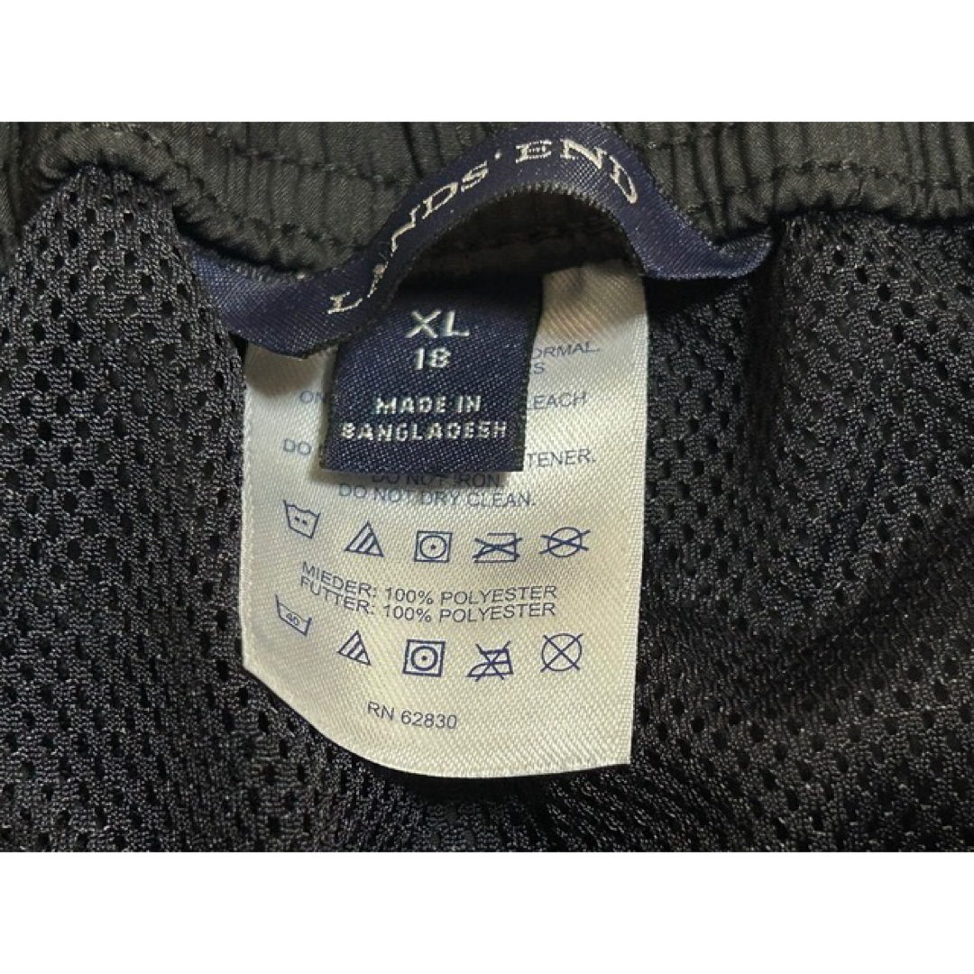 LANDS’END(ランズエンド)のLANDS' END ランズエンド ライン ナイロン トラックパンツ 黒白 XL メンズのパンツ(その他)の商品写真