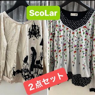 スカラー(ScoLar)の【最終】Scolar レースプルオーバー、フルーツプルオーバー２点セット(カットソー(長袖/七分))