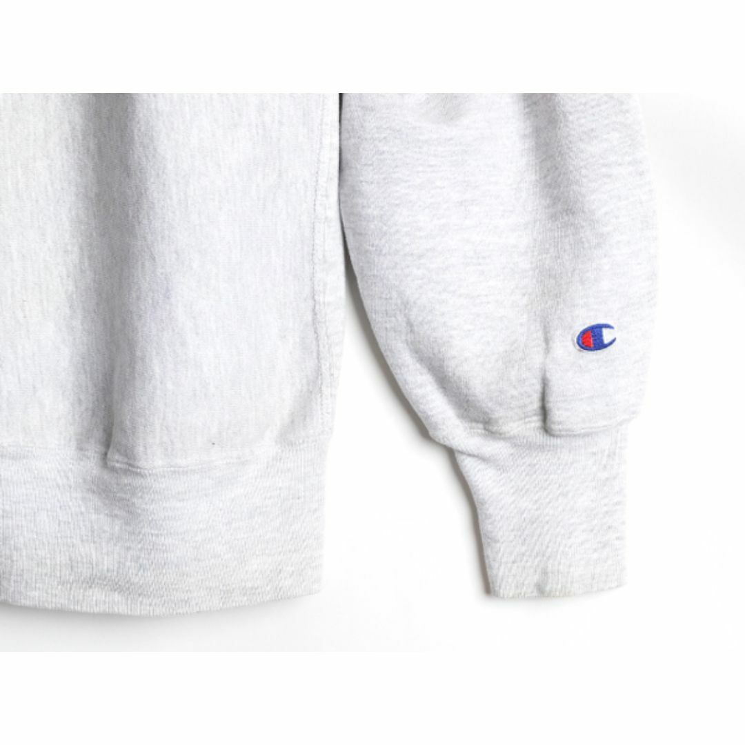 Champion(チャンピオン)の90s USA製 チャンピオン リバースウィーブ スウェット メンズ XL / 古着 90年代 オールド Champion トレーナー スクリプト ロゴ 刺繍 杢 灰 メンズのトップス(スウェット)の商品写真