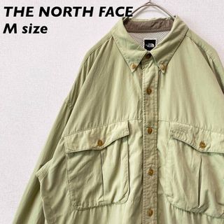 THE NORTH FACE - ノースフェイス　長袖シャツ　ボタンダウン　無地　ワンポイント刺繍ロゴ　男女兼用