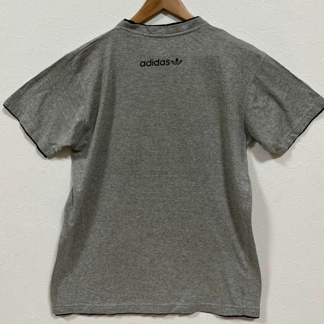 adidas(アディダス)の【美品】adidas アディダス Tシャツ 半袖 グレー ロゴ  XL レディースのトップス(Tシャツ(半袖/袖なし))の商品写真