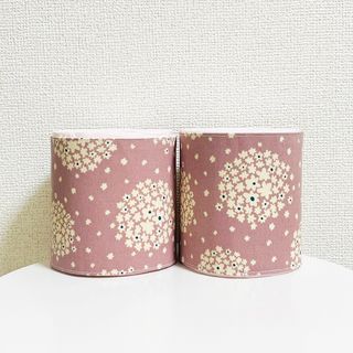 ハンドメイド　トイレットペーパーカバー★サークルフラワー　ピンク　2枚セット(その他)