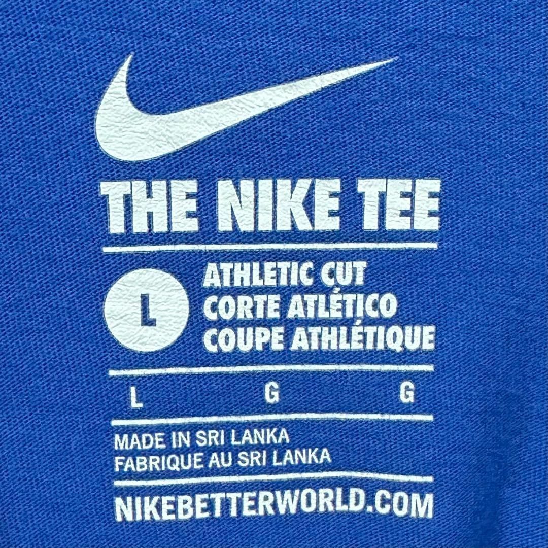 NIKE(ナイキ)のNIKE ナイキ Tシャツ 半袖 プリント ブルー 青 星条旗  L 綿 レディースのトップス(Tシャツ(半袖/袖なし))の商品写真