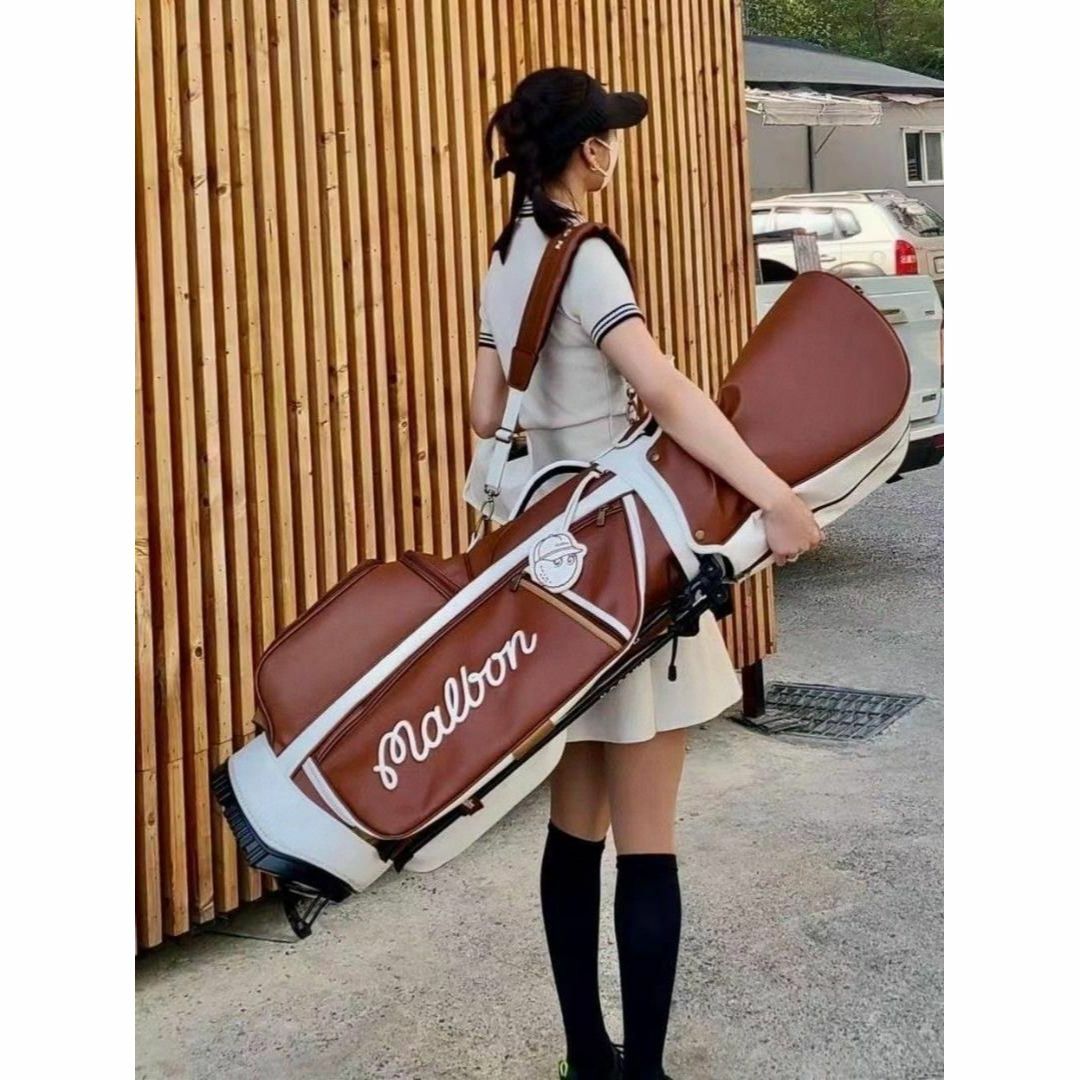 マルボン ゴルフ キャディバッグ malbon golf クラシック バック茶色 スポーツ/アウトドアのゴルフ(バッグ)の商品写真