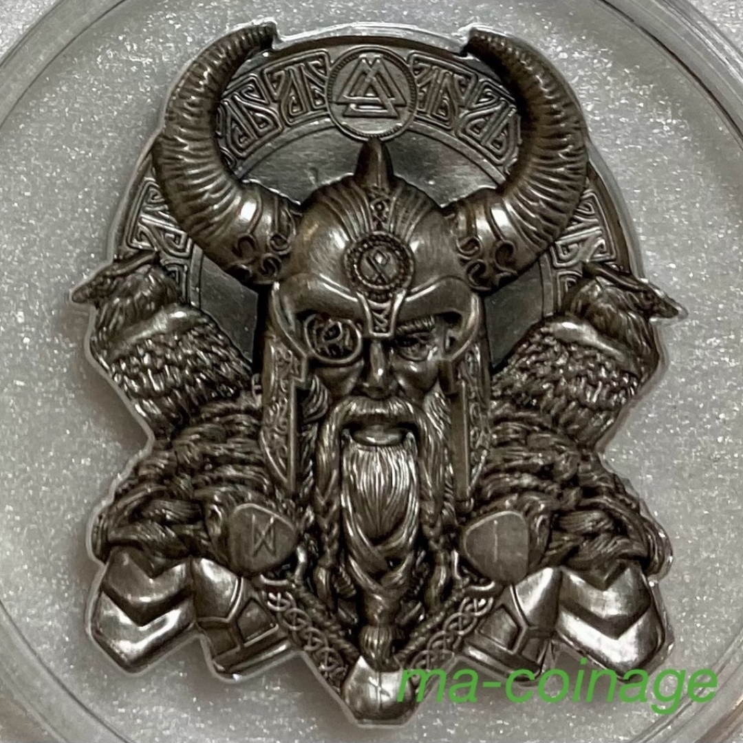 2022 ガーナ　北欧の神々シリーズ「オーディン」　ベースメタル貨　銀メッキ エンタメ/ホビーの美術品/アンティーク(貨幣)の商品写真