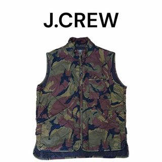 ジェイクルー(J.Crew)のJ.CREW　迷彩キルティングベスト　ジェイクルー　カモフラ総柄(ベスト)